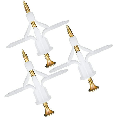 Drywall and Hollow-Wall Anchor Assortment Kit white30 Screws Wall Anchor Hooks Anchors for Drywall and Hollow-Door Toggle Anchor Drywall Anchor Kit 